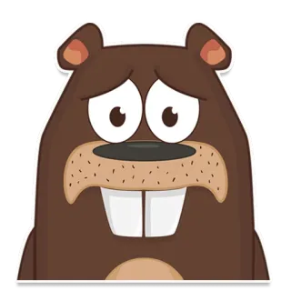 😔 bever, dier, cartoon, schattig, zoogdier telegram sticker