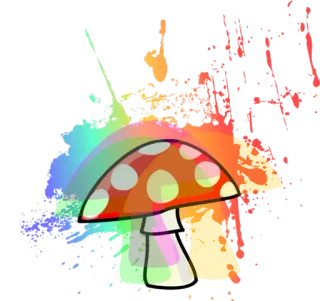 🍄 HA mushroom, psychedelic, colorful, rainbow, art, sticker telegram sticker