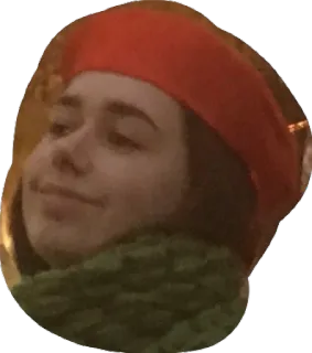 🐸 portrait, femme, écharpe, chapeau, personne, portrait (visage) telegram sticker