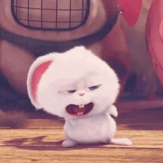🎟 Snowball The Secret Life of Pets lapin, lapinou, animal, dessin animé, drôle, mignon, Comme des bêtes whatsapp sticker