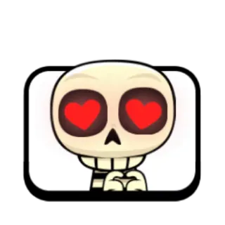 😍 skeleton, love, heart, emote, cartoon telegram sticker