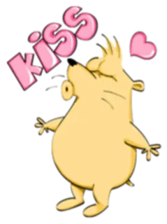 💋 Kiss pocałunek, miłość, kreskówka, serce, słodkie telegram sticker