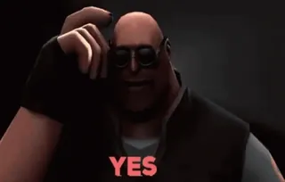 😎 YES ya, berat, team fortress 2, fps, permainan telegram sticker