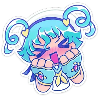 😆 Anime, Lindo, Kawaii, Dibujo animado, Sticker, Chica, Animado, Expresión telegram sticker