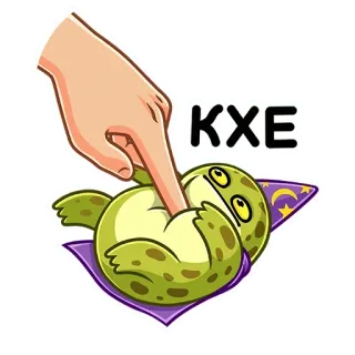 🤨 KXE frog, wizard, humor, cartoon, sticker, KXE telegram sticker
