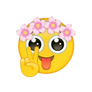 🌸 Emoji, Segno di pace, Corona di fiori, Felice, Carino telegram sticker