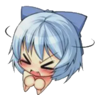 😖 Cirno Cirno, อนิเมะ, มังงะ, จิบิ, น่ารัก, Touhou Project telegram sticker