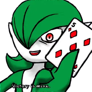 5️⃣ Victory is mine. pokemon, gardevoir, vitória, jogo, cartas telegram sticker