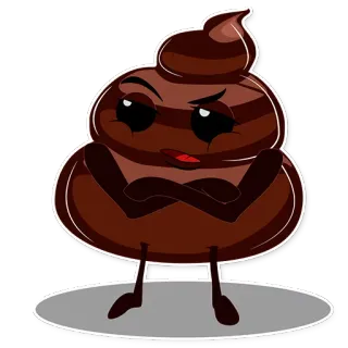 🙄 caca, emoji, dibujo animado, lindo, marrón, personaje telegram sticker
