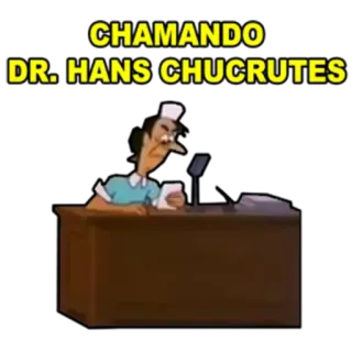 👩‍⚕ Hans Chucrutes CHAMANDO DR. HANS CHUCRUTES cartoon, doctor, office, funny, humor telegram sticker