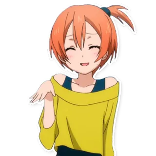 👋 Rin Hoshizora Love Live! anime, fofo, kawaii, garota, idol, cabelo laranja telegram sticker
