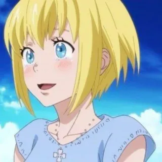 💛 anime, character, girl, blonde hair, blue eyes telegram sticker