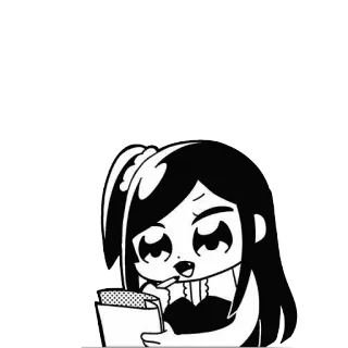 🗒 chibi, girl, drawing, thinking, studying, writing telegram sticker