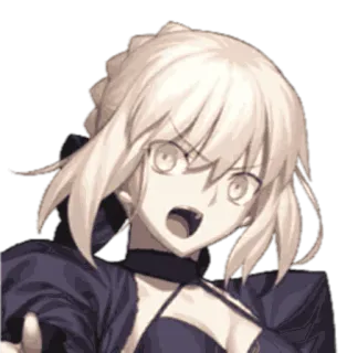 👑 Saber Alter Fate/Grand Order อนิเมะ, ผู้หญิง, โกรธ, เซเบอร์, Fate, Fate/Grand Order, แฟนอาร์ต telegram sticker