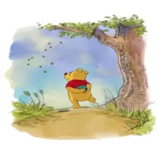 🤚 Winnie the Pooh Winnie the Pooh, bear, cartoon, honey, tree, Disney telegram sticker