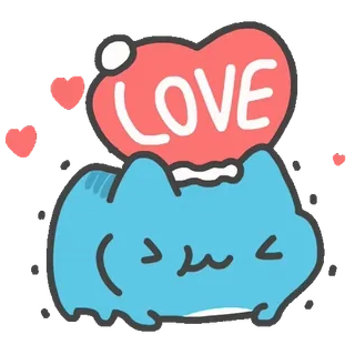 💕 LOVE кот, любовь, сердце, милый, животное whatsapp sticker