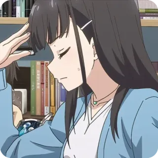 🤦‍♀ 动漫, 女人, 女孩, 思考, 书籍, 头痛 telegram sticker