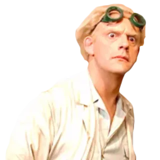 ❓ Doc Brown Back to the Future Doc Brown, Back to the Future, scientist, movie, time travel, character telegram sticker