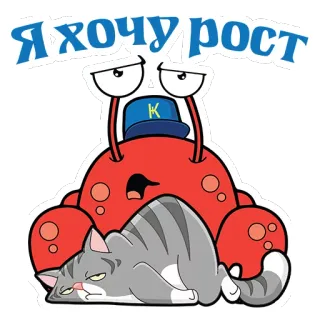 🐱 Я хочу рост cua, mèo, hoạt hình, hài hước, tăng trưởng, nga telegram sticker