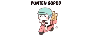 👑 배달, 스쿠터, 헬멧, 귀여운, 카와이, 곰 whatsapp sticker