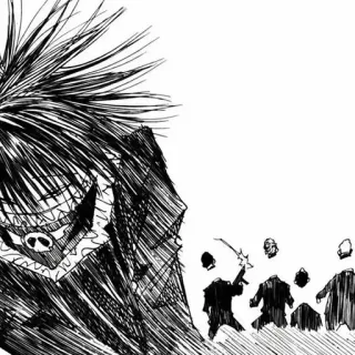☠ anime, manga, violence, character, sketch, drawing telegram sticker