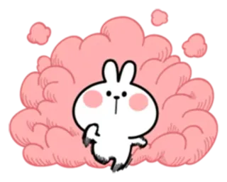 🏃‍♀ kartun, kelinci, imut, kawaii, stiker, hewan telegram sticker
