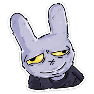 😒 rabbit, cartoon, animal, sticker, cute, funny whatsapp sticker