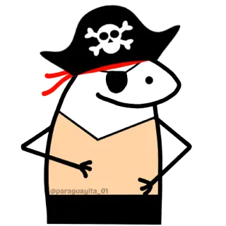 😀 @paraguayita_01 pirata, cartone animato, adesivo, florkofcows telegram sticker