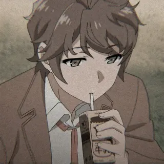 🏮 Anime, Ragazzo, Bevendo, Latte, Cartone animato telegram sticker
