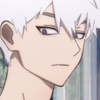 ⏱ Anime, Manga, Personage, Wit haar, Portret telegram sticker