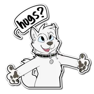 🤗 hugs? dier, harig, schattig, vriendelijk, hond telegram sticker