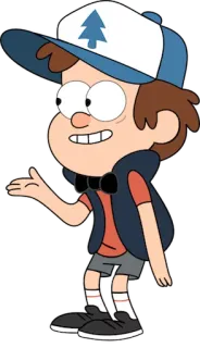 😀 Dipper Pines Gravity Falls dessin animé, animé, personnage, garçon, chapeau, Dipper Pines, Gravity Falls telegram sticker
