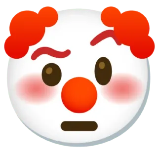 🤨 clown, emoji, face, red nose, makeup telegram sticker