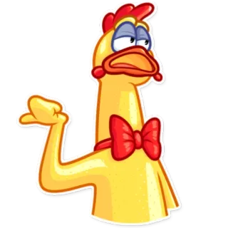 😕 galinha, desenho animado, animal, pássaro, engraçado, fofo telegram sticker