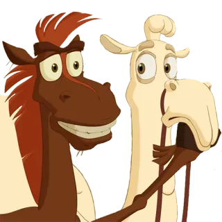 🙃 ngựa, lạc đà, phim hoạt hình, động vật telegram sticker