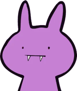 😈 Cartoon, Lila, Vampir, Hase, Zähne whatsapp sticker
