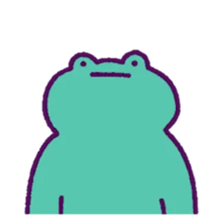 😐 rã, animal, desenho animado, verde, fofo, adesivo telegram sticker
