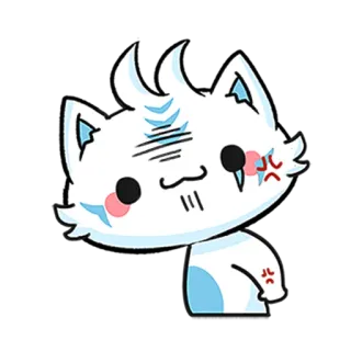 😡 고양이, 화난, 귀여운, 만화, 이모지 telegram sticker
