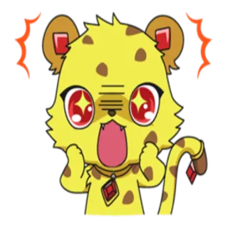 😱 Cartoon, Tier, Kawaii, Niedlich, Aufgeregt, Anime whatsapp sticker