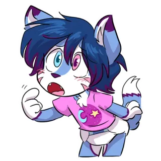 😮 cartoon, furry, cat, anthropomorphic, cute telegram sticker
