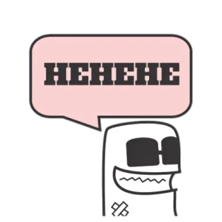 😁 HEHEHE 헤헤, 웃음, 말풍선, 만화, 캐릭터, 웃긴, 밈 telegram sticker