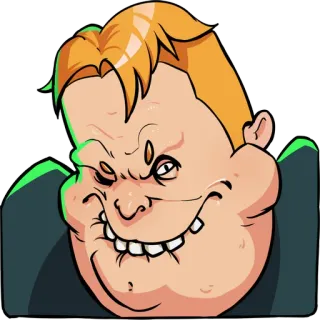 😏 Dibujo animado, Cara, Expresión, Sonrisa burlona, Personaje, Divertido telegram sticker