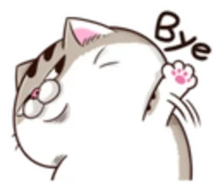 😺 Bye cat, waving, goodbye, cartoon, animal telegram sticker
