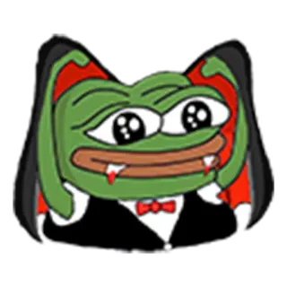 🧛 Pepe the Frog pepe, 青蛙, 吸血鬼, 万圣节, 表情包 telegram sticker
