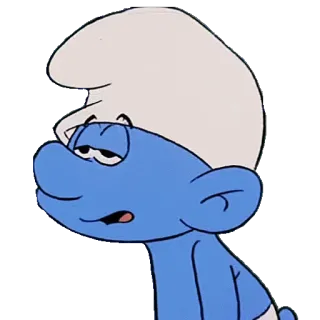☹ Smurf cartone animato, puffo, assonnato, blu telegram sticker