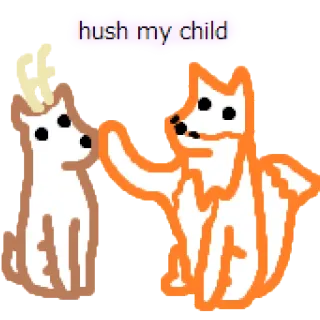 🐺 hush my child животные, олень, лиса, мультфильм, милый whatsapp sticker