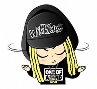 😕 WORTHLESS
ONE OF A KIND cartoon, character, hat, hoodie telegram sticker