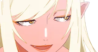 😏 Kiss-Shot Acerola-Orion Heart-Under-Blade Monogatari อนิเมะ, แวมไพร์, ผมบลอนด์, สัตว์ประหลาด, คาวาอิ, ผู้หญิง, น่ารัก whatsapp sticker