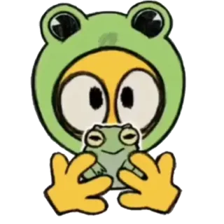 🐸 frog, emoji, cute, animal, cartoon, character telegram sticker