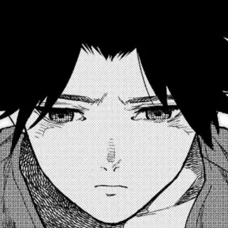 🔪 Anime, Manga, Personnage, Portrait, Noir et blanc telegram sticker